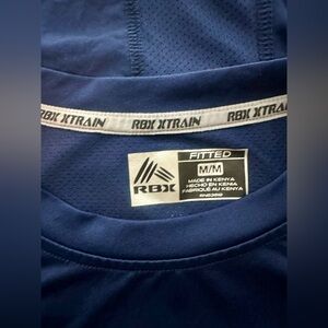 RBX Xtrain Men’s Sleeveless Athletic Tank Top Blue Size Medium Fitted Workout